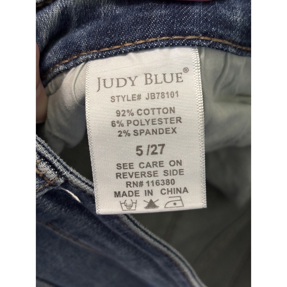 Judy Blue Skinny Fit Capri Blue Jeans Size 5/27 JB78101 - Picture 5 of 7